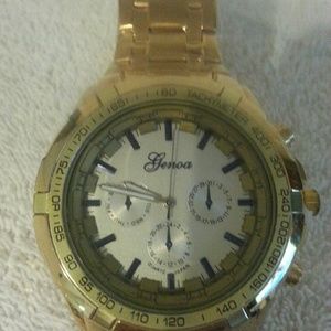 Men's new gold finish watch